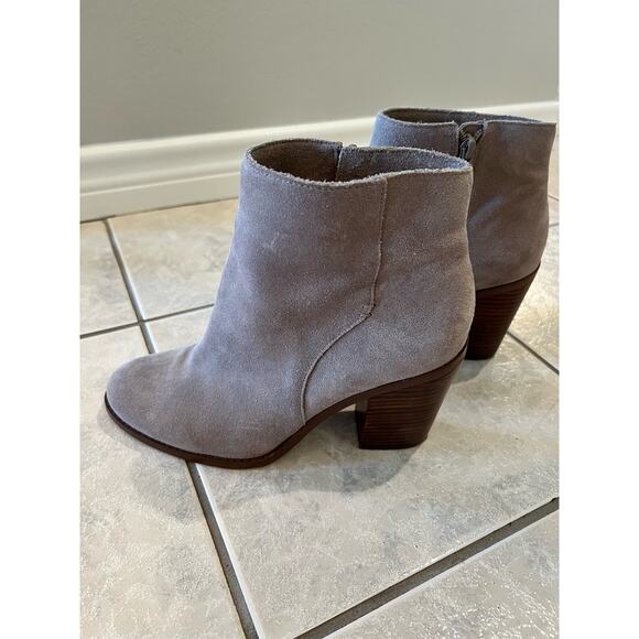 Sole Society Rimmie Grey Suede Leather Heeled Ankle Boots Size 9M - Picture 3 of 6